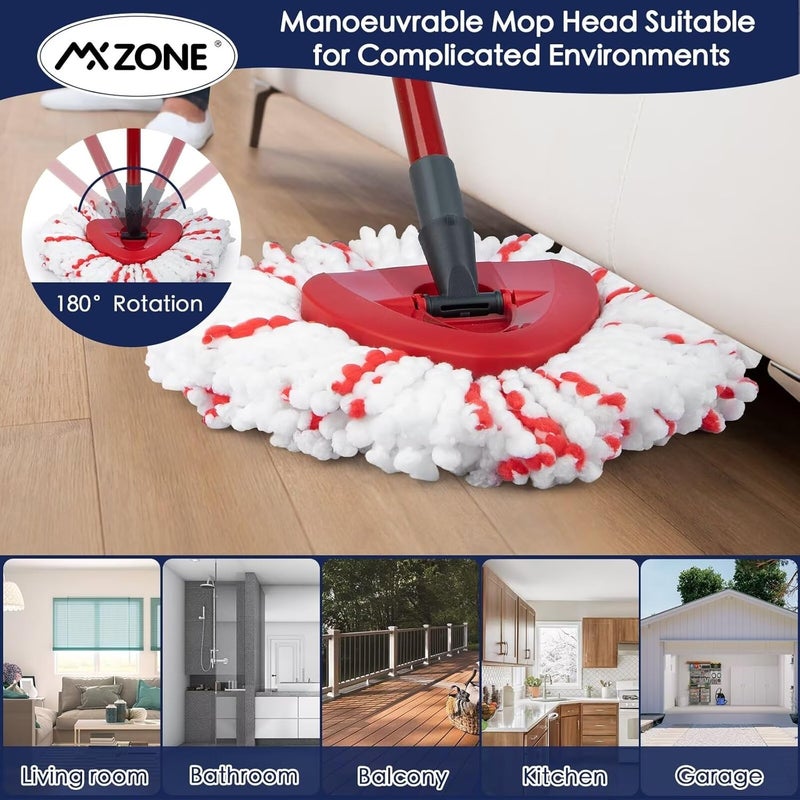 MXZONE Spin Mop Heads Replacements Compatible with O Cedar Easy Wring 1-Tank System, 40% More Cleaning Power Mop Replace Head, Deep Cleaning Mop Refills, 2 Packs - Image 4